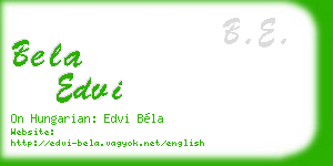 bela edvi business card