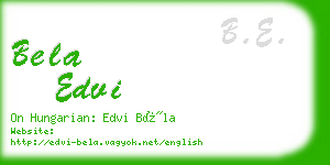 bela edvi business card